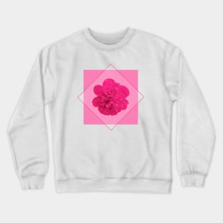 Pink Peony Flower in a Diamond Design Crewneck Sweatshirt